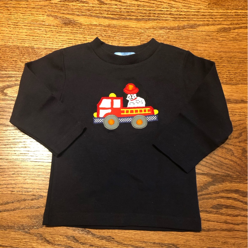 NEW Monday’s Child Dalmatian and Firetruck Shirt 12 Months